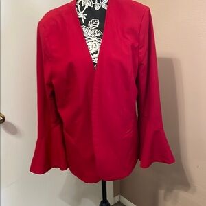 Worthington Red Blazer Classic Tailored Suit Jacket